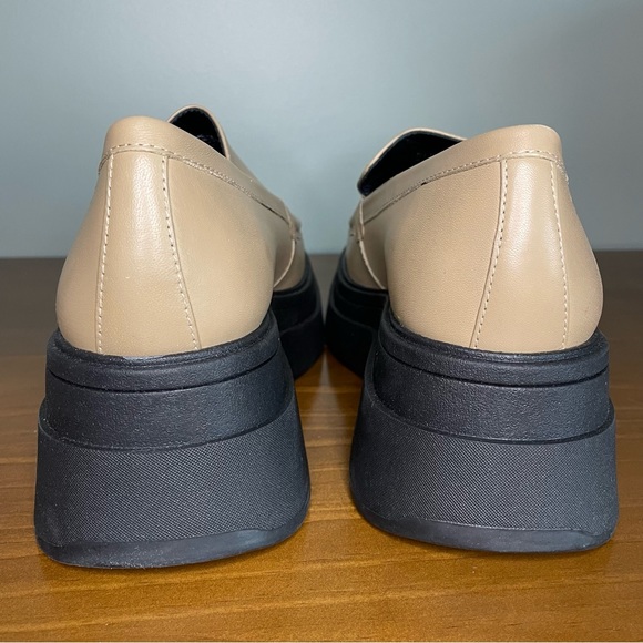 VAGABOND Carla Lark Chunky Platform 90s Y2K Loafers Tan Beige Leather 39 9 NWOB - Picture 5 of 16